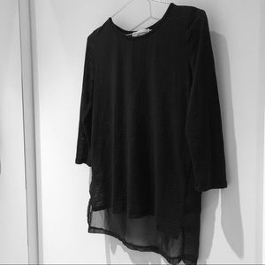 Michael Kors Heathered Black Mesh back Top